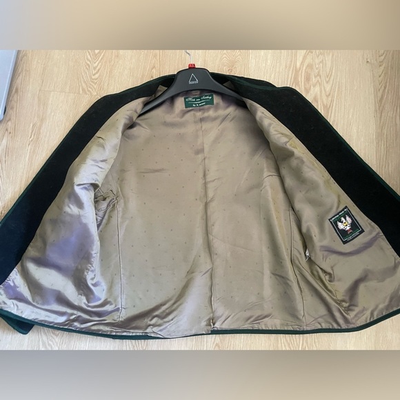 Loden Look Green Wool Folklore Jacket L Alpine Cottagecore Grandmacore - Picture 13 of 16